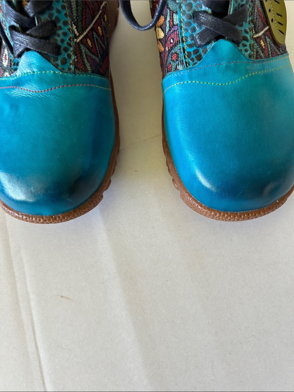 UNBRANDED BOHEMIAN FLORAL LEATHER COMFORTABLE WALKING BOOTS SZ 39 - Picture 3 of 13